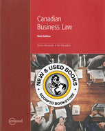 Canadian Business Law 3rd edition by Alexander 9781772552812 (USED:VERYGOOD) *144b