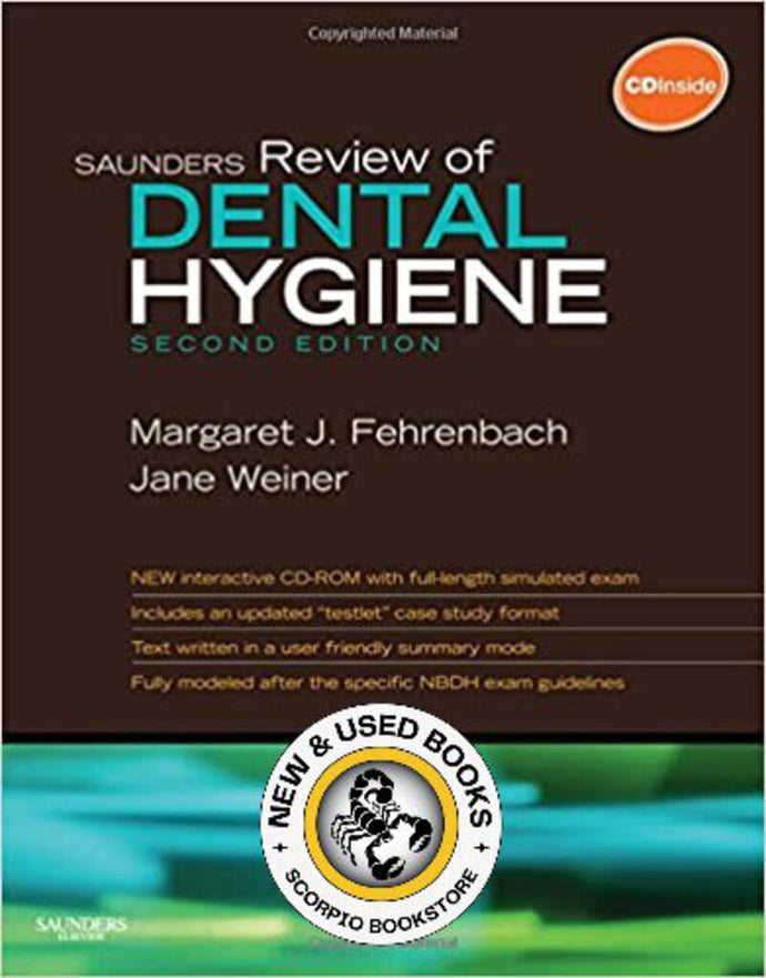 *PRE-ORDER, APPROX 7-10 BUSINESS DAYS* Saunders Review of Dental Hygiene 2nd Edition by Margaret J. Fehrenbach 9781416062554