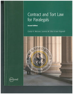 Contract and Tort Law for Paralegals 2nd Edition by Carolyn MacLean 9781772551501 (USED:VERYGOOD) *AVAILABLE FOR NEXT DAY PICK UP* *c24