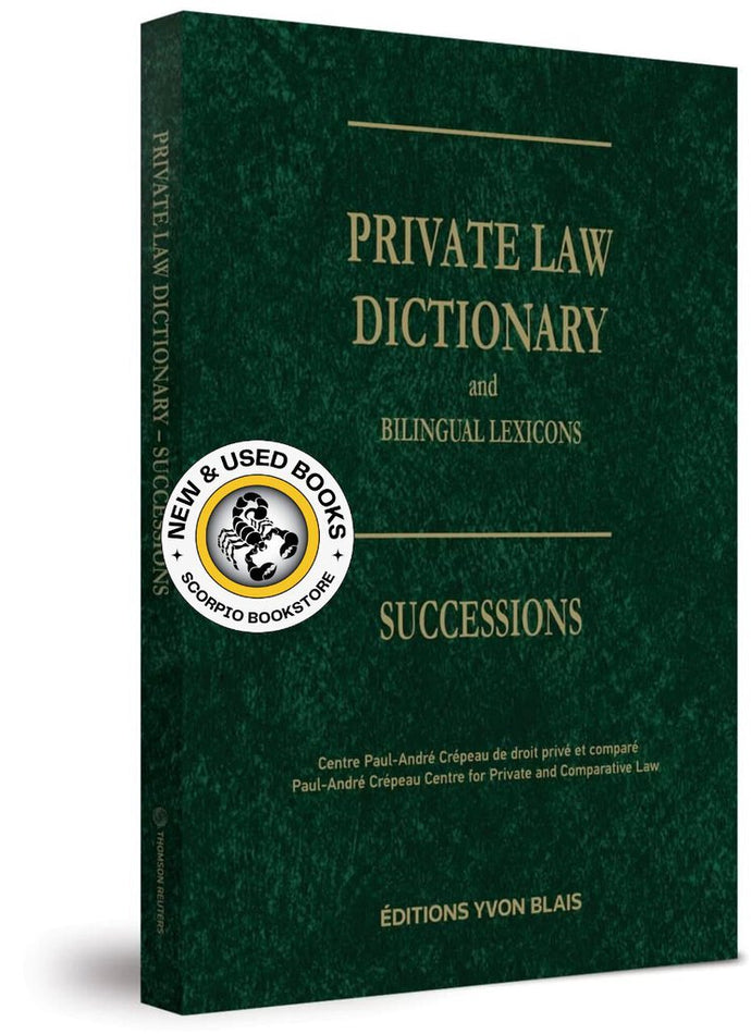 *PRE-ORDER, APPROX 4-6 BUSINESS DAYS* Private Law Dictionary and Bilingual Lexicons by Paul-André 9782898470868
