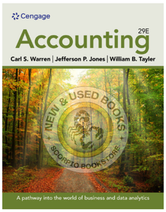 *PRE-ORDER, APPROX 4-6 BUSINESS DAYS* Accounting 29th Edition by Carl S. Warren 9780357899649