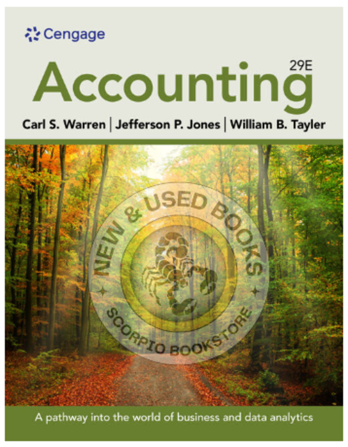 *PRE-ORDER, APPROX 4-6 BUSINESS DAYS* Accounting 29th Edition by Carl S. Warren 9780357899649
