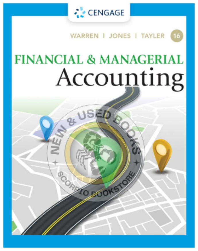 *PRE-ORDER, APPROX 4-6 BUSINESS DAYS* Financial and Managerial Accounting 16th Edition by Carl S. Warren 9780357714041