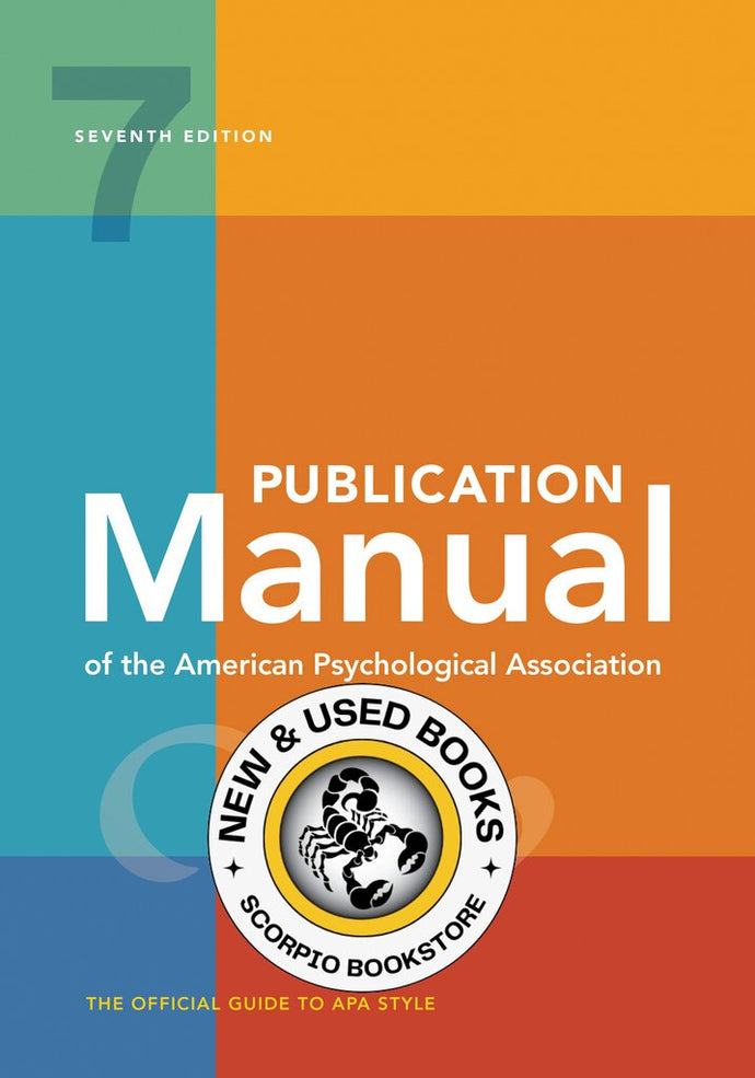 Publication Manual APA 7th edition 2020 by APA 9781433832161 *77f [ZZ]