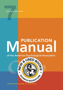 Publication Manual APA 7th edition 2020 by APA 9781433832161 *77f *SAN