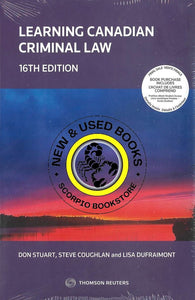 Learning Canadian Criminal Law 16th edition +Proview by Don Stuart 9781038205568 *84h *FINAL SALE*