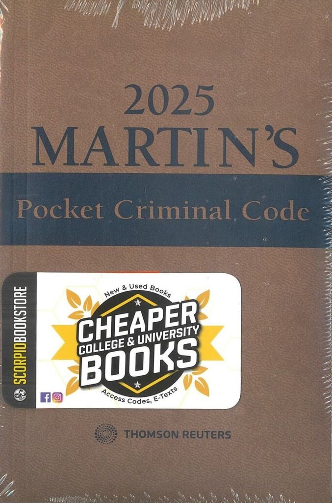 *PRE-ORDER, APPROX 4-6 BUSINESS DAYS* 2025 Martin's POCKET Criminal Code +Proview by Edward Greenspan 9781038200525 *FINAL SALE*