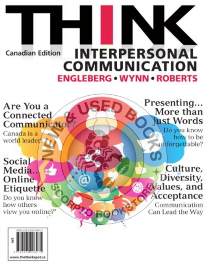 Think Interpersonal Communication 1st Canadian Edition by Engleberg 9780205208975 (USED:GOOD) *98c