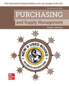 Purchasing and Supply Management 17th Edition By P. Fraser Johnson 9781266271113 *122h [ZZ] *SAN