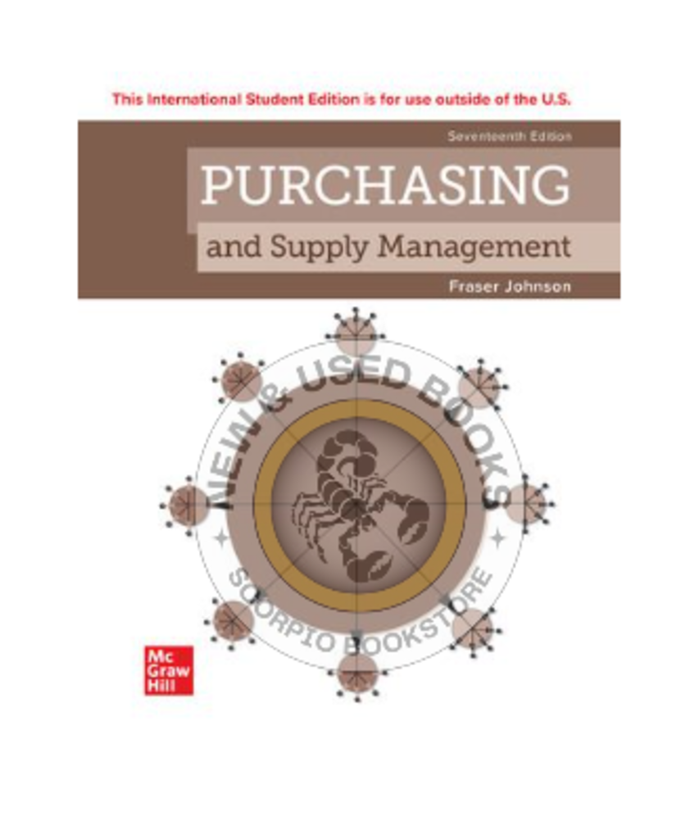 Purchasing and Supply Management 17th Edition + Connect by P. Fraser Johnson 9781265434595 *114d