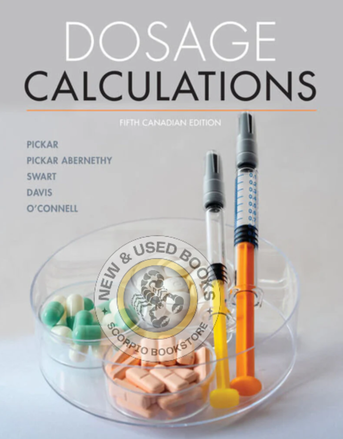 *PRE-ORDER, APPROX 4-6 BUSINESS DAYS* Dosage Calculations 5th Canadian Edition +Custom 24m Mindtap by Gloria D. Pickar PKG 9781774748190 *28c