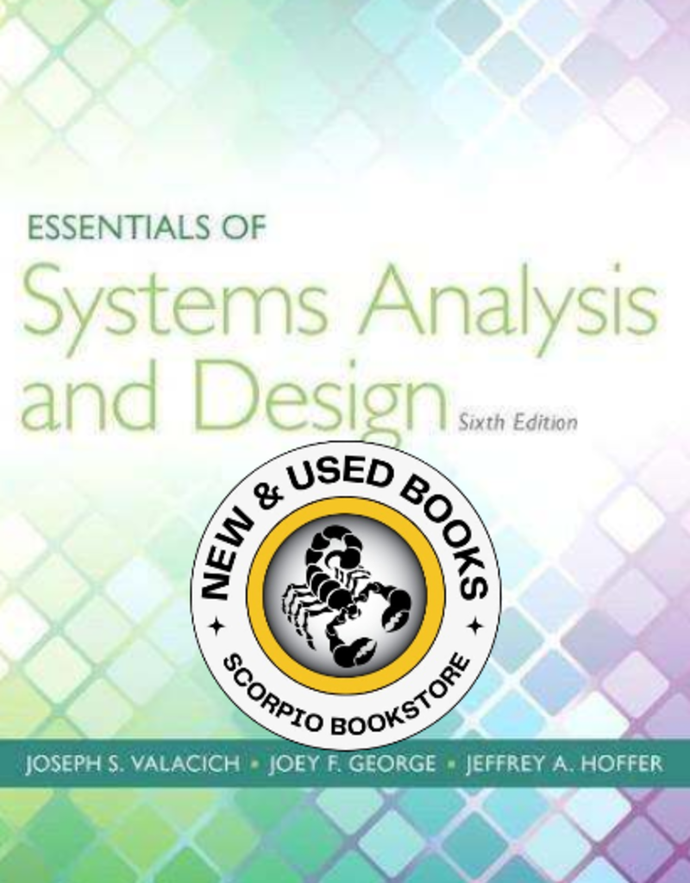 *PRE-ORDER, APPROX 4-6 BUSINESS DAYS* Essentials of Systems Analysis and Design 6th Edition by Joseph Valacich 9780133546231