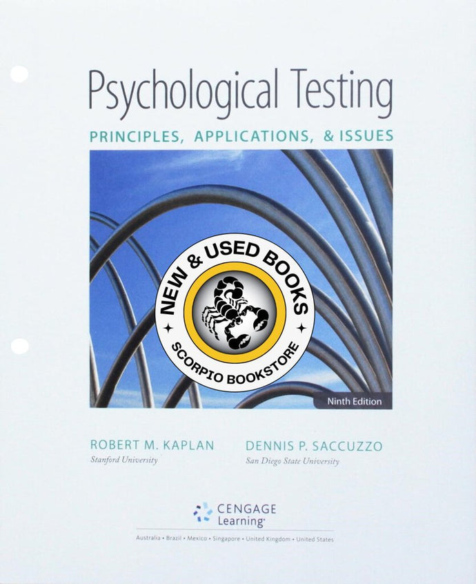 *PRE-ORDER, APPROX 4-6 BUSINESS DAYS* Bundle: Psychological Testing: Principles, Applications, and Issues, 9th Edition + Mindtap Psychology, 1 Term (6 Months) Printed Access Card by Robert Kaplan LOOSELEAF 9781337494182