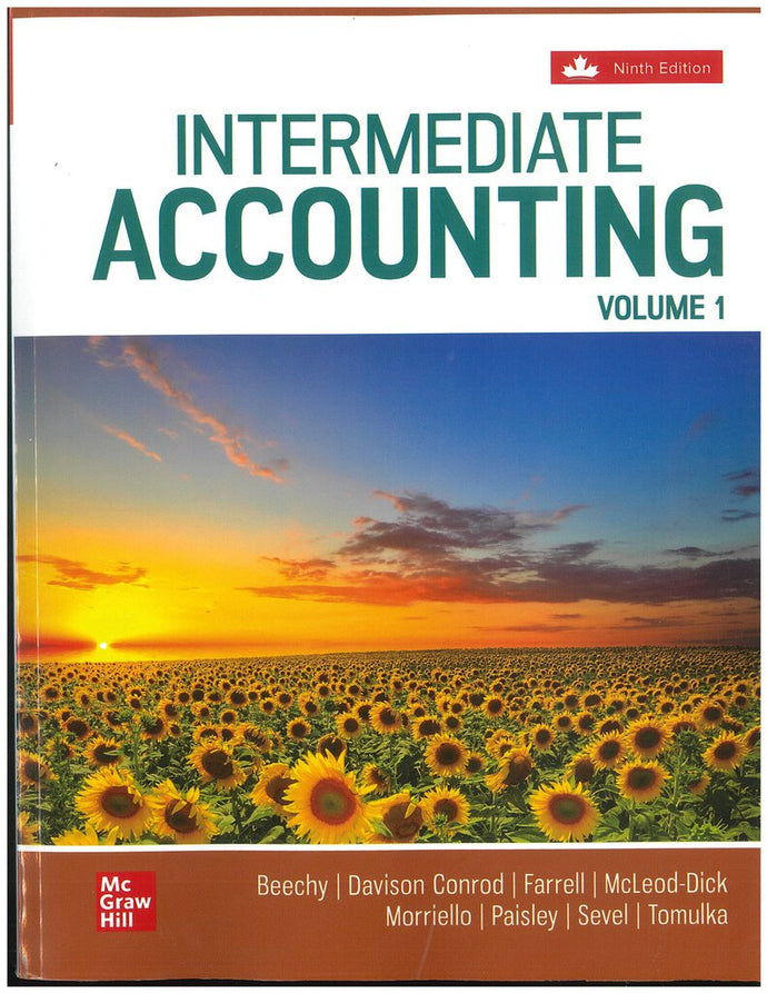 Intermediate Accounting Volume 1 9th Edition by Beechy 9781265701444 *125g [ZZ]