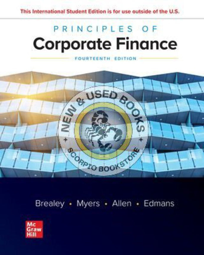 *PRE-ORDER, APPROX 7-10 BUSINESS DAYS* Principles of Corporate Finance 14th Edition By Richard A. Brealey 9781265074159