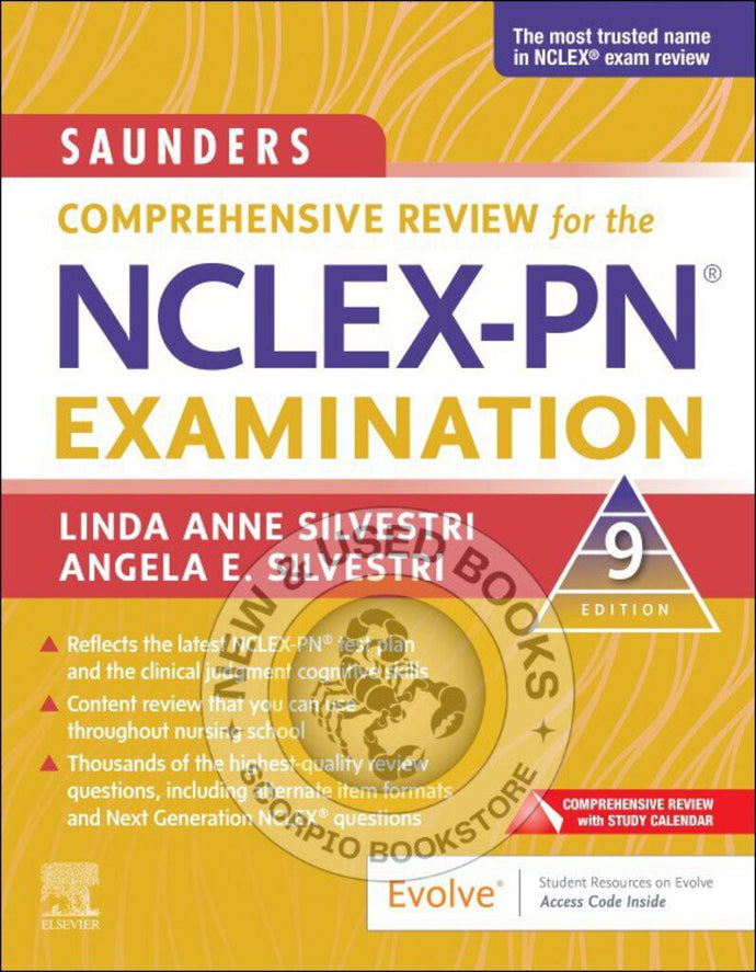 *PRE-ORDER, APPROX 2-4 BUSINESS DAYS* Saunders Comprehensive Review for the NCLEX-PN® Examination 9th edition by Linda Anne Silvestri 9780443112874 *60e