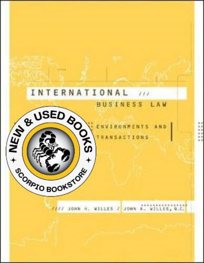 International Business Law by John H. Willes 9780072822519 (USED:ACCEPTABLE:highlights) *AVAILABLE FOR NEXT DAY PICK UP* *Z10 [ZZ]