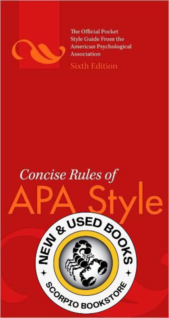 Concise Rules of APA Style 6th edition by APA 9781433805608 *AVAILABLE FOR NEXT DAY PICK UP* *Z62 *SAN [ZZ]