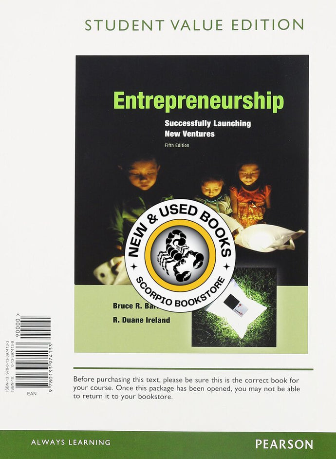 Entrepreneurship 5th edition by Barringer LOOSELEAF 9780133974133 (USED:GOOD) *AVAILABLE FOR NEXT DAY PICK UP *Z129 [ZZ]