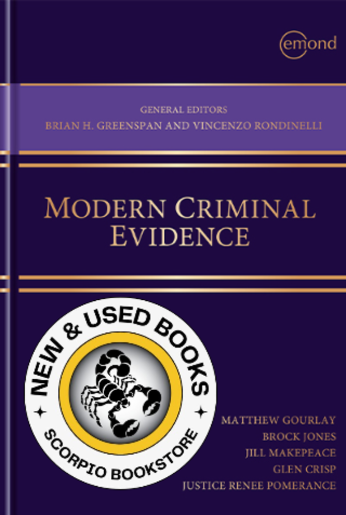 *PRE-ORDER, APPROX 2-3 BUSINESS DAYS* Modern Criminal Evidence by Matthew Gourlay 9781772556421 *93a