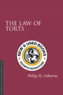 The Law of Torts 6th edition by Philip H. Osborne 9781552215357 *FINAL SALE* *85c [ZZ]