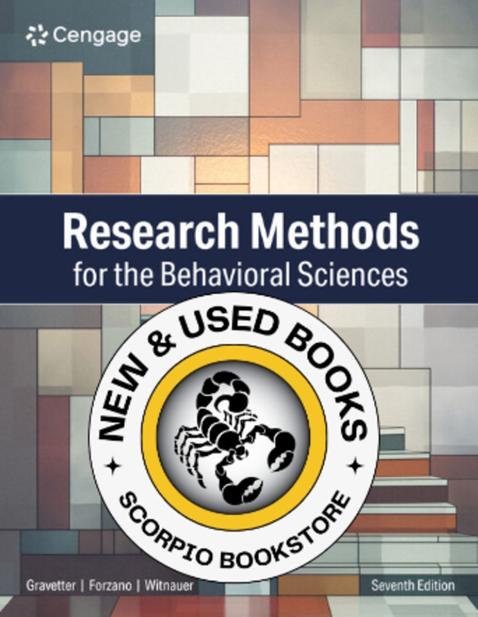 *PRE-ORDER, APPROX 4-6 BUSINESS DAYS* Research Methods for the Behavioral Sciences 7th Edition by Frederick J Gravetter 9798214143613