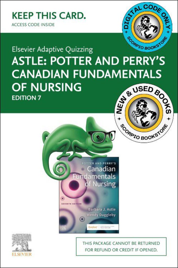 *PRE-ORDER, APPROX 7 BUSINESS DAYS* Elsevier Adaptive Quizzing for Canadian Fundamentals of Nursing 7th edition by Potter ACCESS CARD ONLY 9780443112492