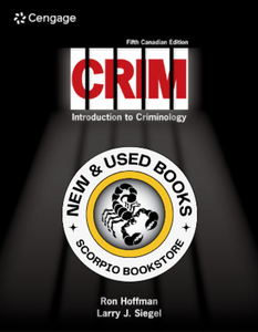 *PRE-ORDER, APPROX 4-6 BUSINESS DAYS* CRIM 5th Canadian Edition + MindTap by Ron Hoffman 9781779540119