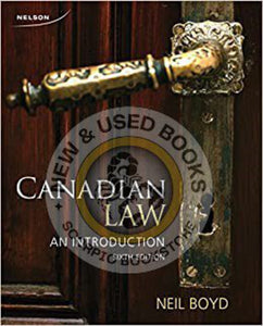 Canadian Law 6th Edition by Neil Boyd 9780176531690 (USED:GOOD; shows wear) *AVAILABLE FOR NEXT DAY PICK UP* *Z123 [ZZ]
