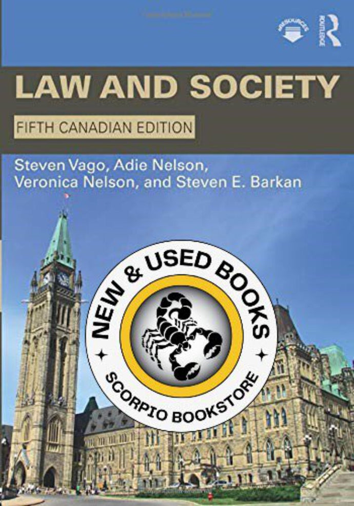 *PRE-ORDER APPROX 2-3 BUSINESS DAYS* Law and Society 5th Canadian edition by Steven Vago 9781138215818