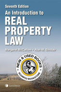 *PRE-ORDER, APPROX 4-6 BUSINESS DAYS* An Introduction to Real Property Law 7th Edition by Margaret E. McCallum 9780433492382 *84c [ZZ]