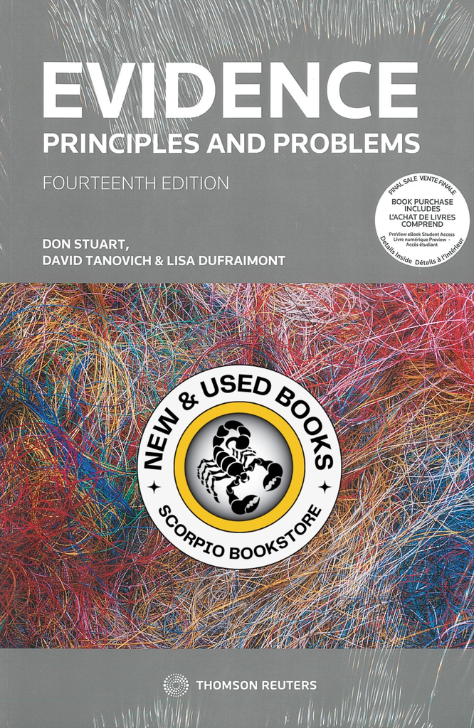*PRE-ORDER, APPROX 4-6 BUSINESS DAYS* Evidence Principles and Problems 14th Edition +Proview by Don Stuart 9781038205599 *87e *FINAL SALE* [ZZ]