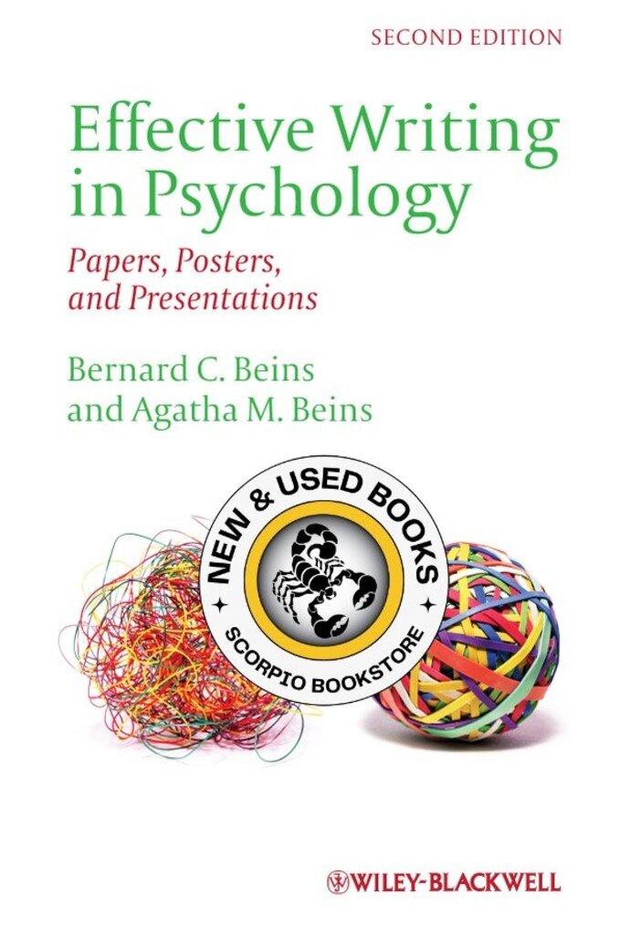 Effective Writing in Psychology 2nd edition by Bernard Beins 9780470672440 (USED:VERYGOOD) *107d