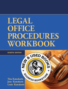 *PRE-ORDER, APPROX 2-3 BUSINESS DAYS* Legal Office Procedures Workbook 8th Edition by Tina Kamakaris 9781774623510
