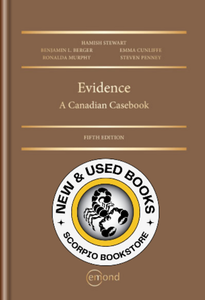 *PRE-ORDER, APPROX 2-3 BUSINESS DAYS* Evidence A Canadian Casebook 5th Edition by Hamish Stewart 9781772557350