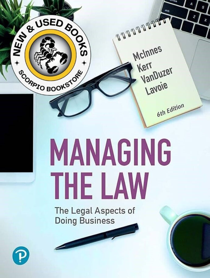 Managing the Law 6th edition +Revel by McInnes Package 9780138036300 *98f *SAN