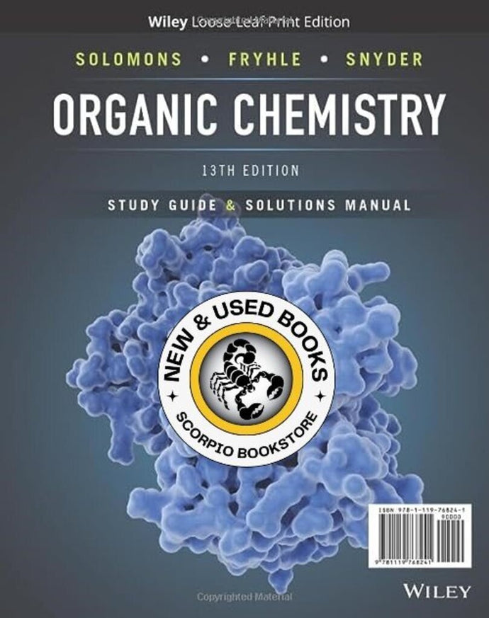 Organic Chemistry Student Study Guide and Solutions Manual 13th Edition by T. W. Graham Solomons 9781119768241 *110g *SAN [ZZ]