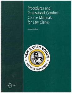 Procedures and Professional Conduct Custom 9781772552010 (USED:GOOD) *AVAILABLE FOR NEXT DAY PICK UP* *Z131 [ZZ]
