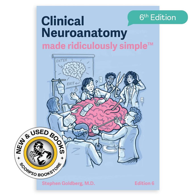 *PRE-ORDER, APPROX 2-3 BUSINESS DAYS* Clinical Neuroanatomy Made Ridiculously Simple 6th edition by Stephen Goldberg (Color Edition) 9781935660514
