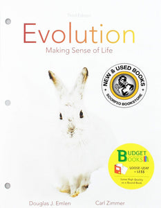 Evolution Making Sense of Life 3rd edition by Douglas J Emlen LOOSELEAF 9781319235222 *A38 [ZZ]
