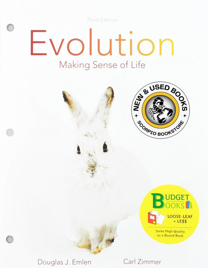 Evolution Making Sense of Life 3rd edition by Douglas J Emlen LOOSELEAF 9781319235222 *A38 [ZZ]