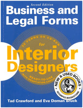 Load image into Gallery viewer, Business and Legal Forms for Interior Designers 2nd Edition by Tad Crawford 9781621532507 (USED:GOOD; with CD, some water damage see pic) *71a

