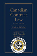 *PRE-ORDER, APPROX 4-6 BUSINESS DAYS* Canadian Contract Law 4th Student Edition by Angela Swan 9780433498773 [ZZ]
