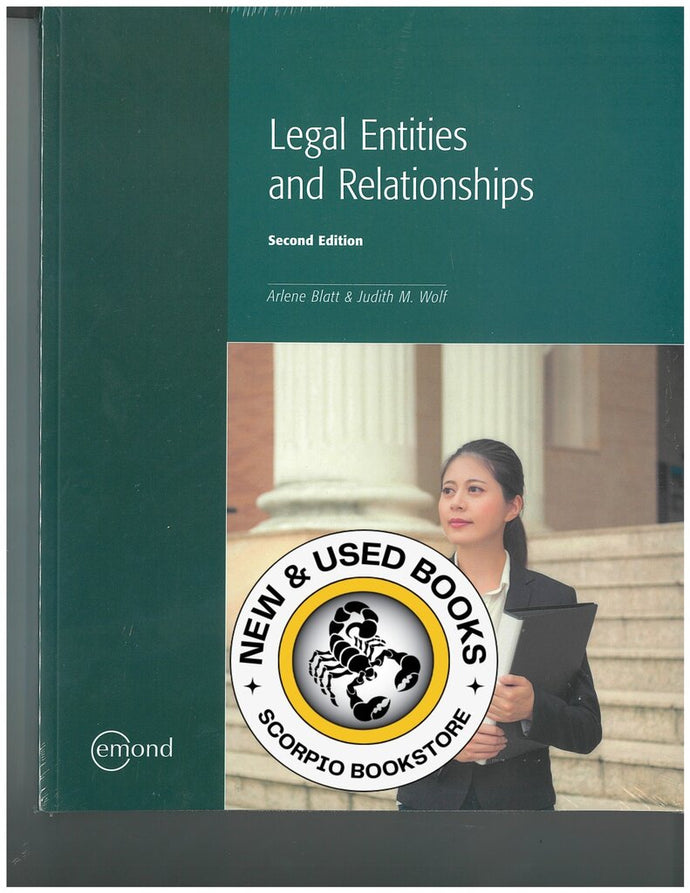 Legal Entities and Relationships 2nd Edition by Arlene Blatt 9781772556278 (USED:GOOD; minimal writing, heavy highlights) *134e [ZZ]