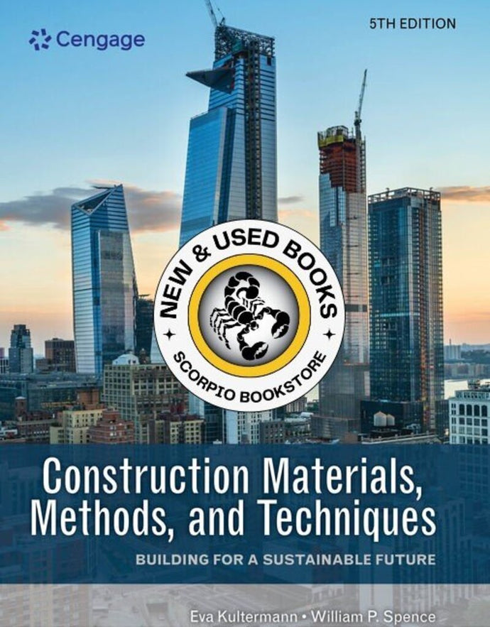 Construction Materials, Methods, and Techniques 5th Edition by Eva Kultermann 9780357513835 (USED:VERYGOOD) *A44 [ZZ]