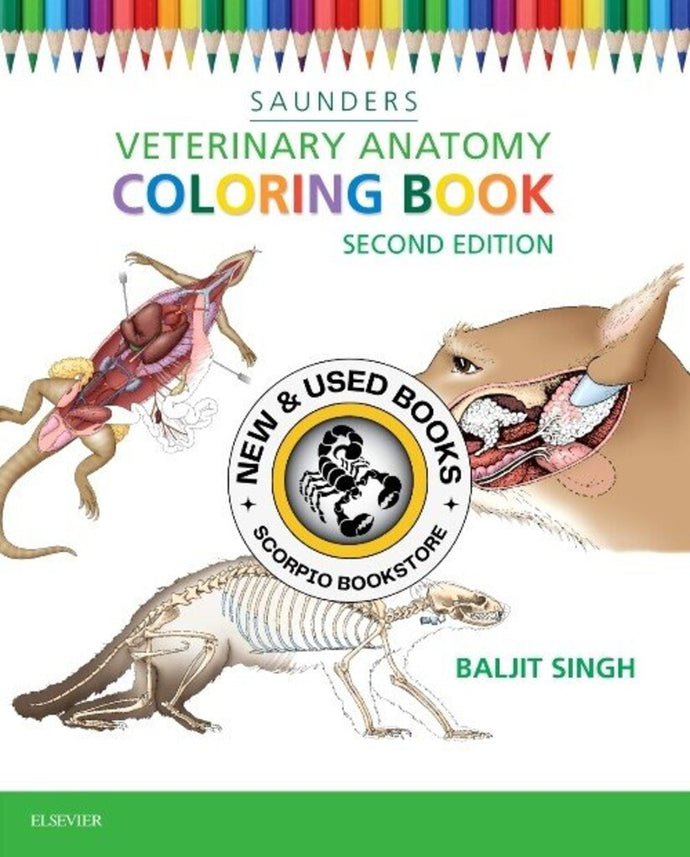 *PRE-ORDER, APPROX 2-3 BUSINESS DAYS* Veterinary Anatomy Coloring Book 2nd Edition by Baljit Singh 9781455776849
