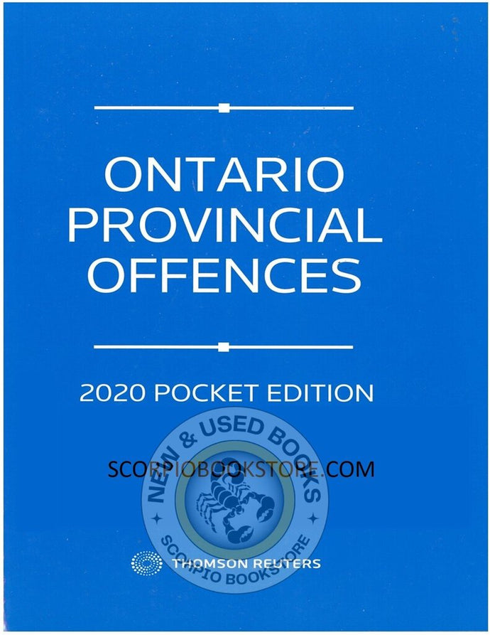 Ontario Provincial Offences 2020 Pocket Edition 9780779890323 (USED:VERYGOOD; contains post its) *81f [ZZ]