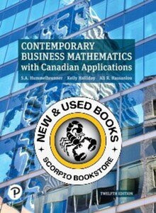 Contemporary Business Mathematics 12th edition by Hummelbrunner 9780135285015 (USED:LIKENEW) *104e [ZZ]