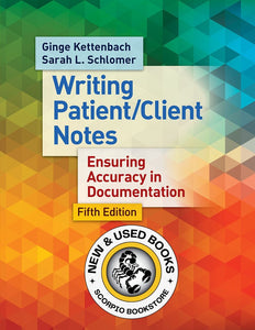 *PRE-ORDER, APPROX 2-3 BUSINESS DAYS* Writing Patient Client Notes Ensuring Accuracy in Documentation 5th edition by Kettenbach 9780803638204