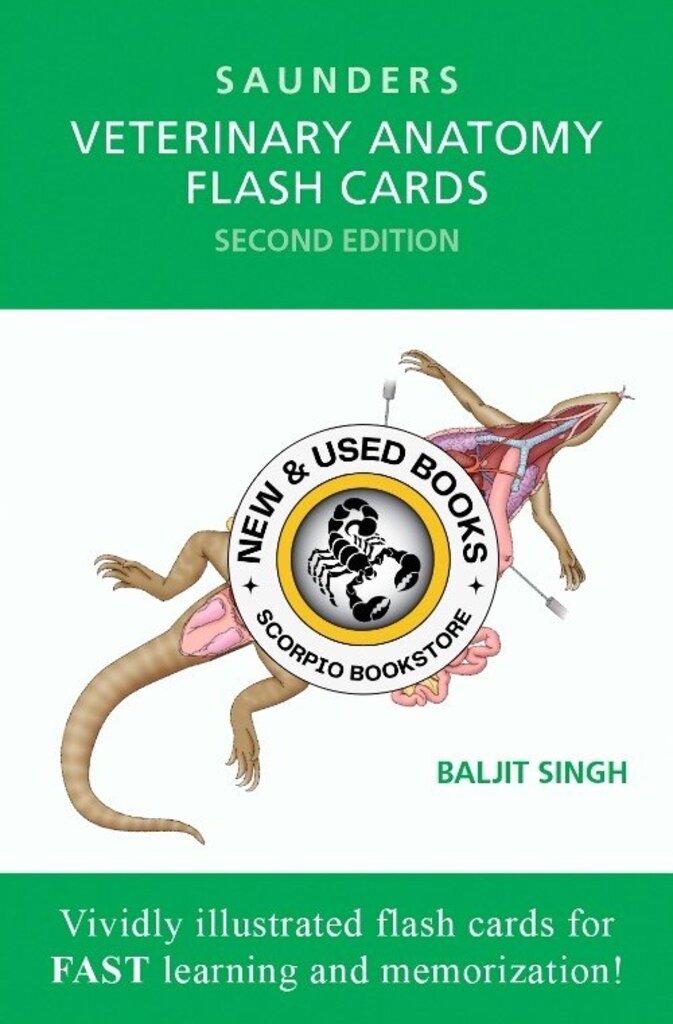 *PRE-ORDER, APPROX 2-3 BUSINESS DAYS* Veterinary Anatomy Flash Cards 2nd edition by Baljit Singh 9781455776832